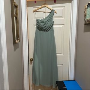 Chiffon Sage Bridesmaid Dress- M